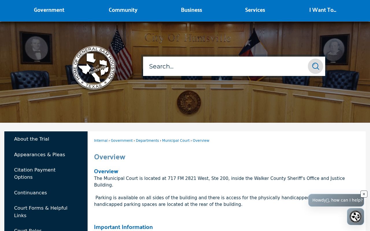 Official Huntsville Municipal Court building and access guidance
