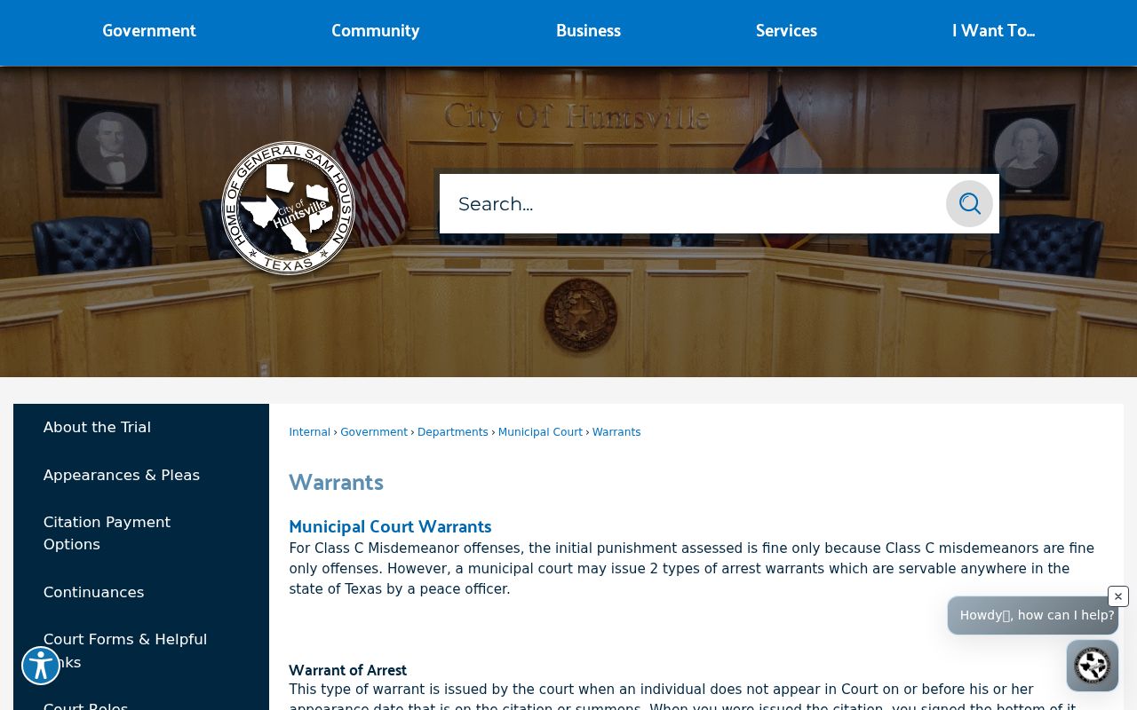 Huntsville Municipal Court warrant verification and payment guidance
